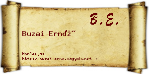 Buzai Ernő névjegykártya